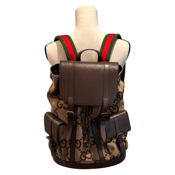 NEW Gucci Web Backpack With Jumbo GG - Picture 12 of 12